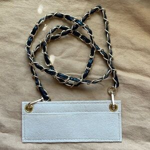 NWOT Crossbody Gold Tone Woven 47” Black Purse Chain Strap (with Felt Insert)